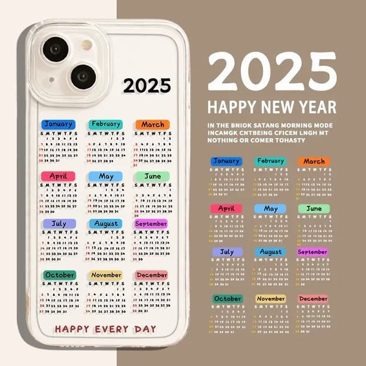 Coque iPhone Calendrier 2025 - Protection Anti-Choc Y2K DIXSG