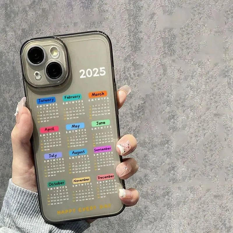 Coque iPhone Calendrier 2025 - Protection Anti-Choc Y2K DIXSG