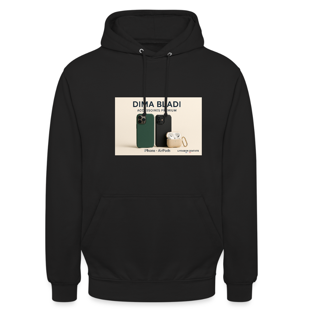Sweat-shirt à capuche unisexe - black